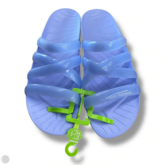 Sandals Flats By Crocs In Blue, Size: 11