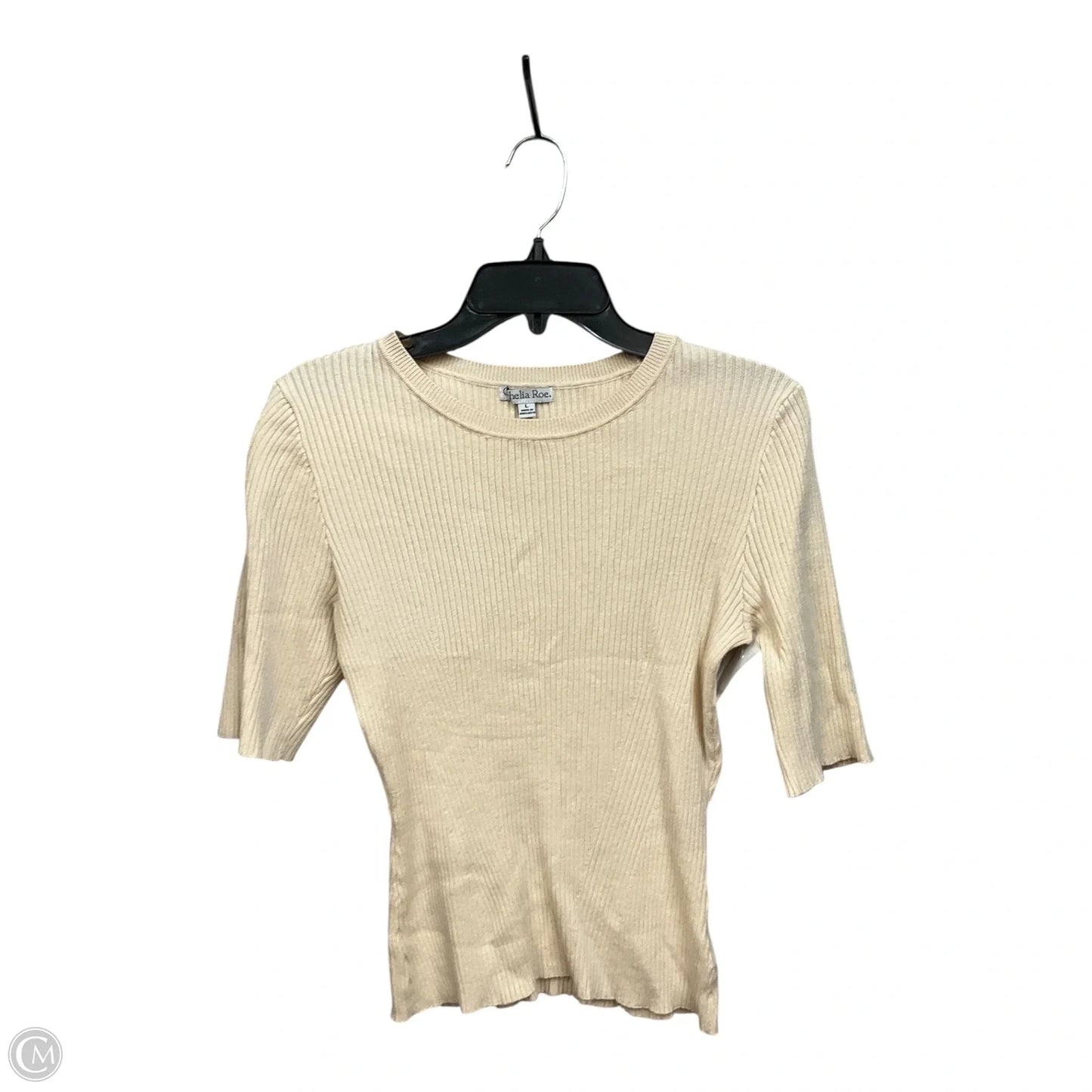 Top Short Sleeve Basic By Ophelia Roe In Cream, Size: 2x