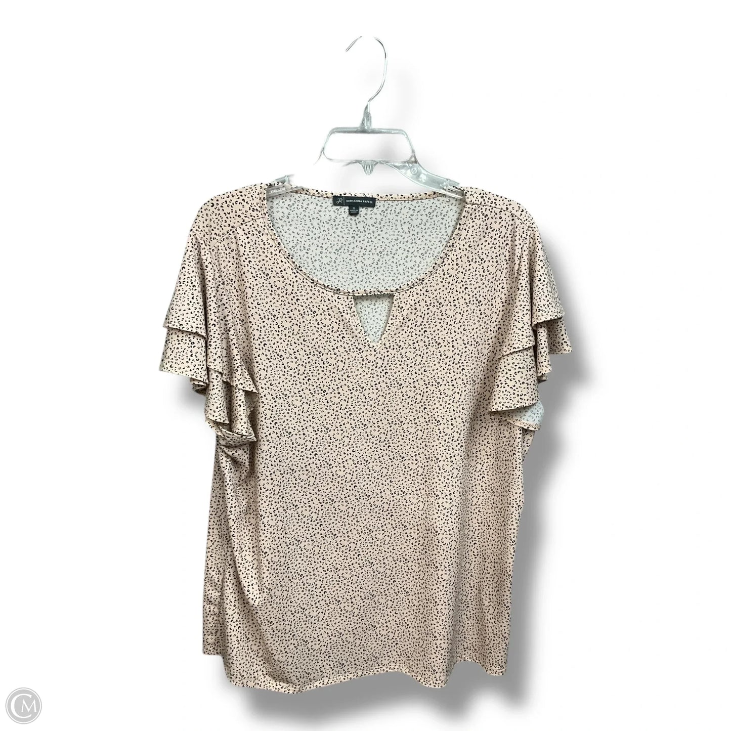 Top Short Sleeve By Adrianna Papell In Animal Print, Size: Xl