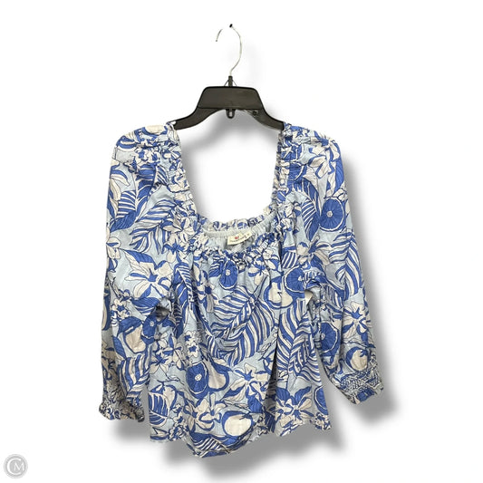 Top Long Sleeve By Vineyard Vines In Floral Print, Size: Xl