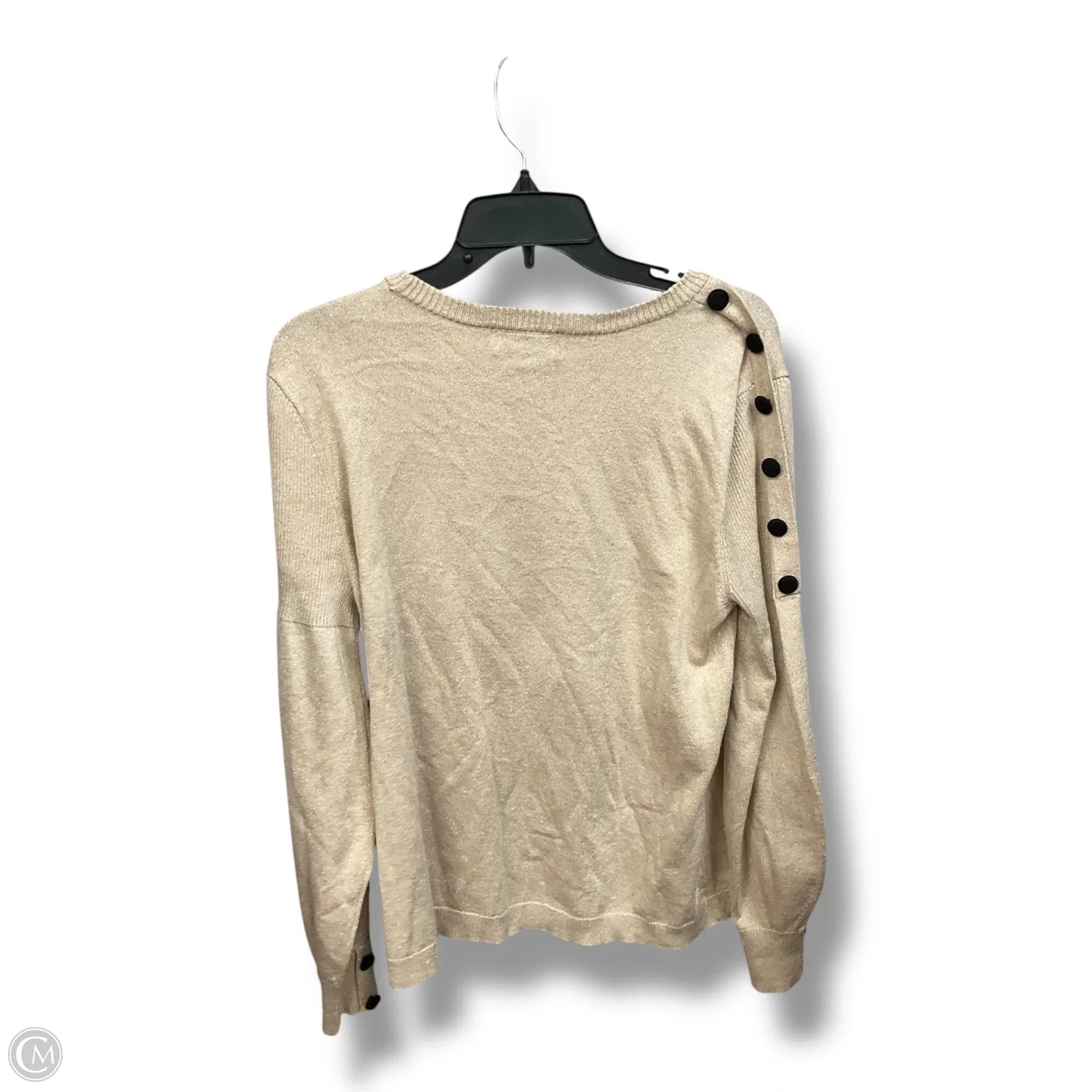 Sweater Designer By Karl Lagerfeld In Tan, Size: L