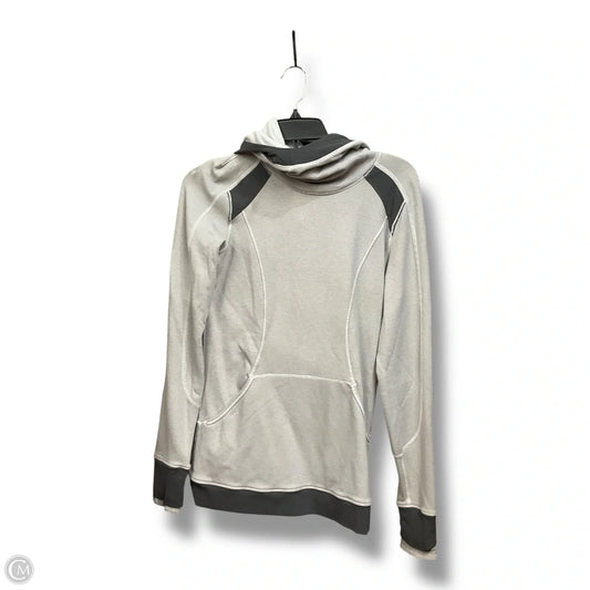 Athletic Top Long Sleeve Hoodie By Lululemon In Grey, Size: S