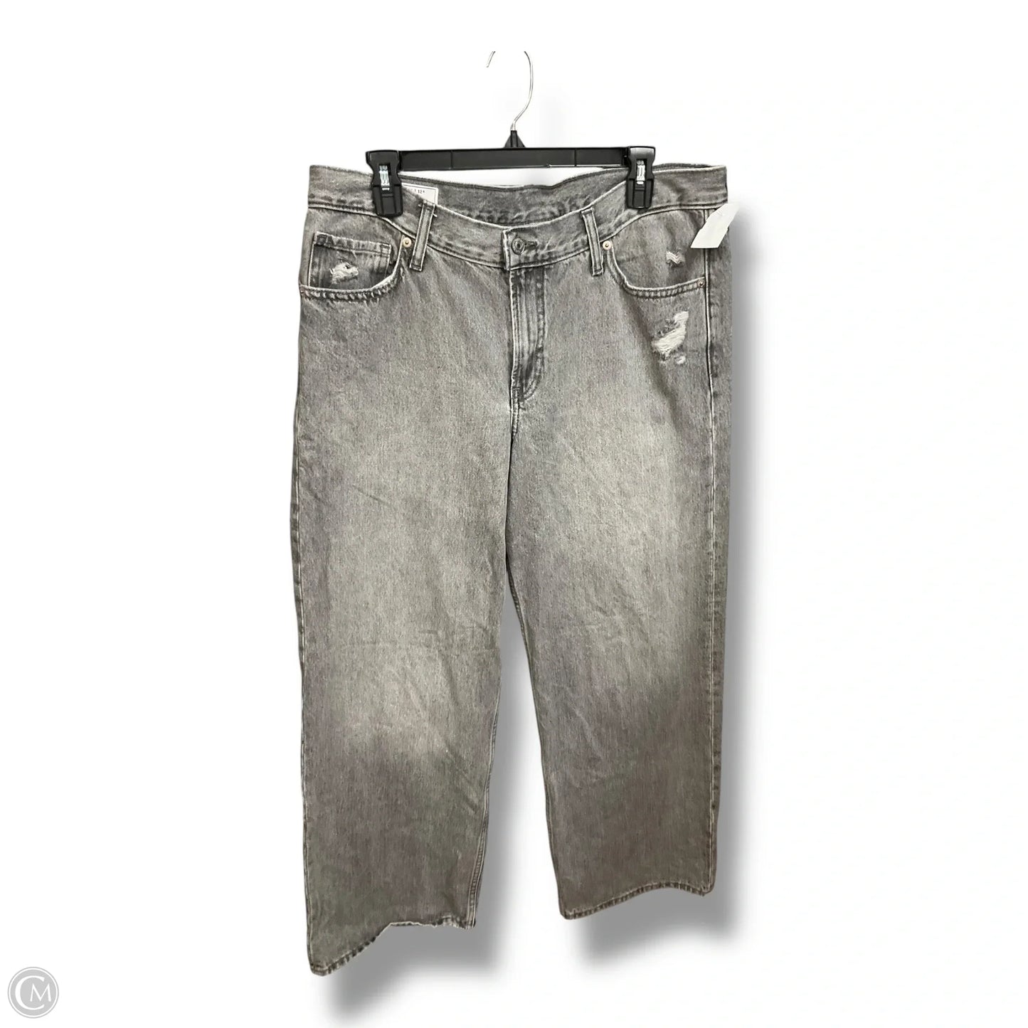 Jeans Straight By Gap In Grey Denim, Size: 12