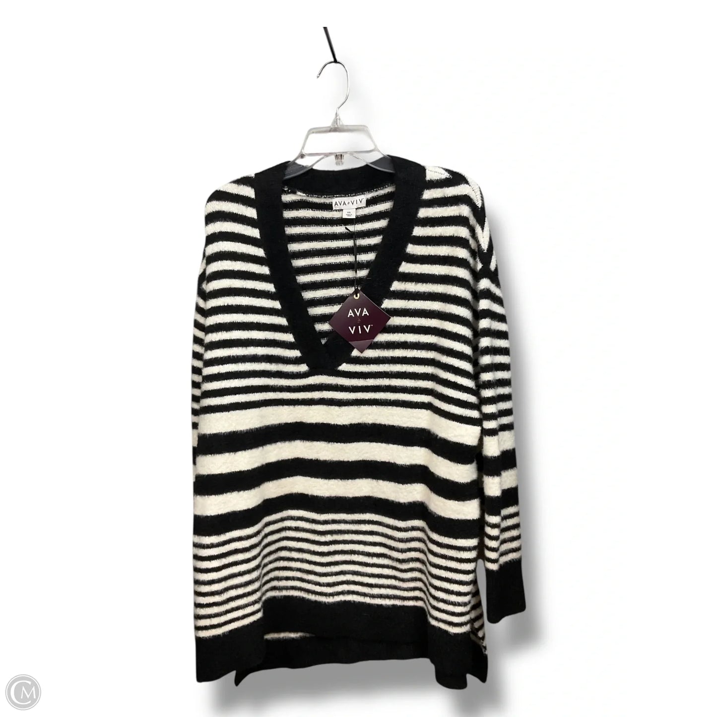 Sweater By Ava & Viv In Striped Pattern, Size: Xxl