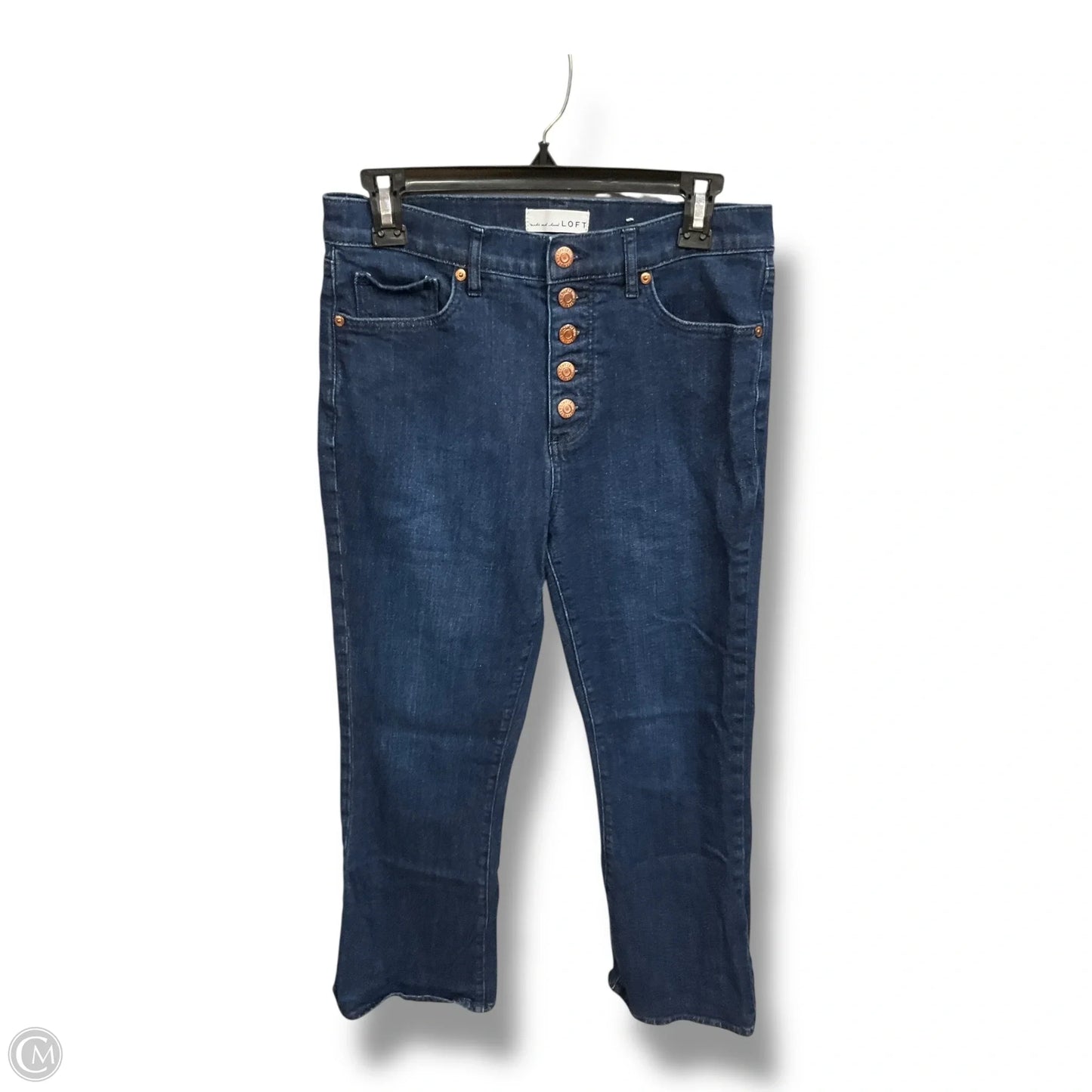 Jeans Cropped By Loft In Blue Denim, Size: 4