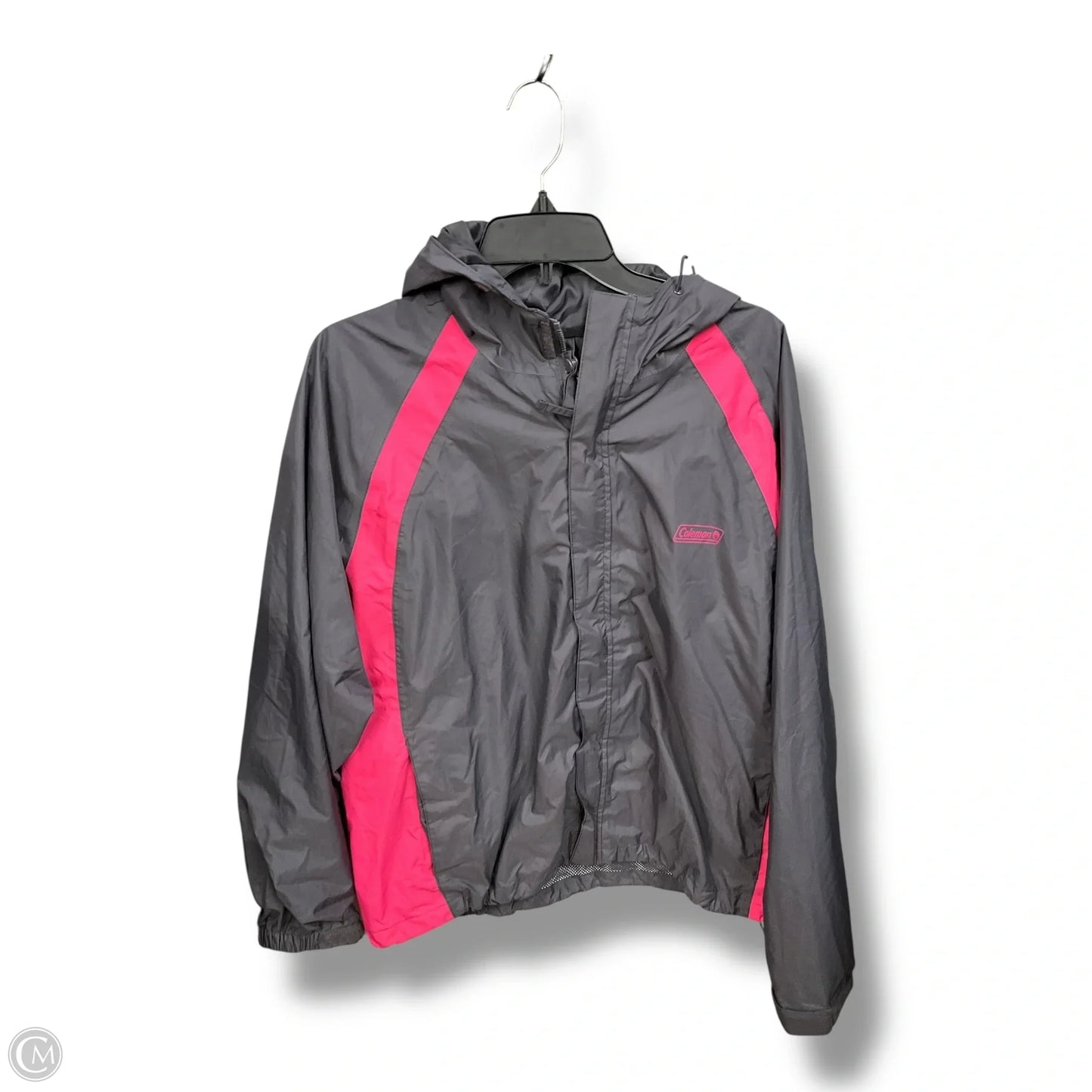Jacket Windbreaker By Clothes Mentor In Grey & Pink, Size: L