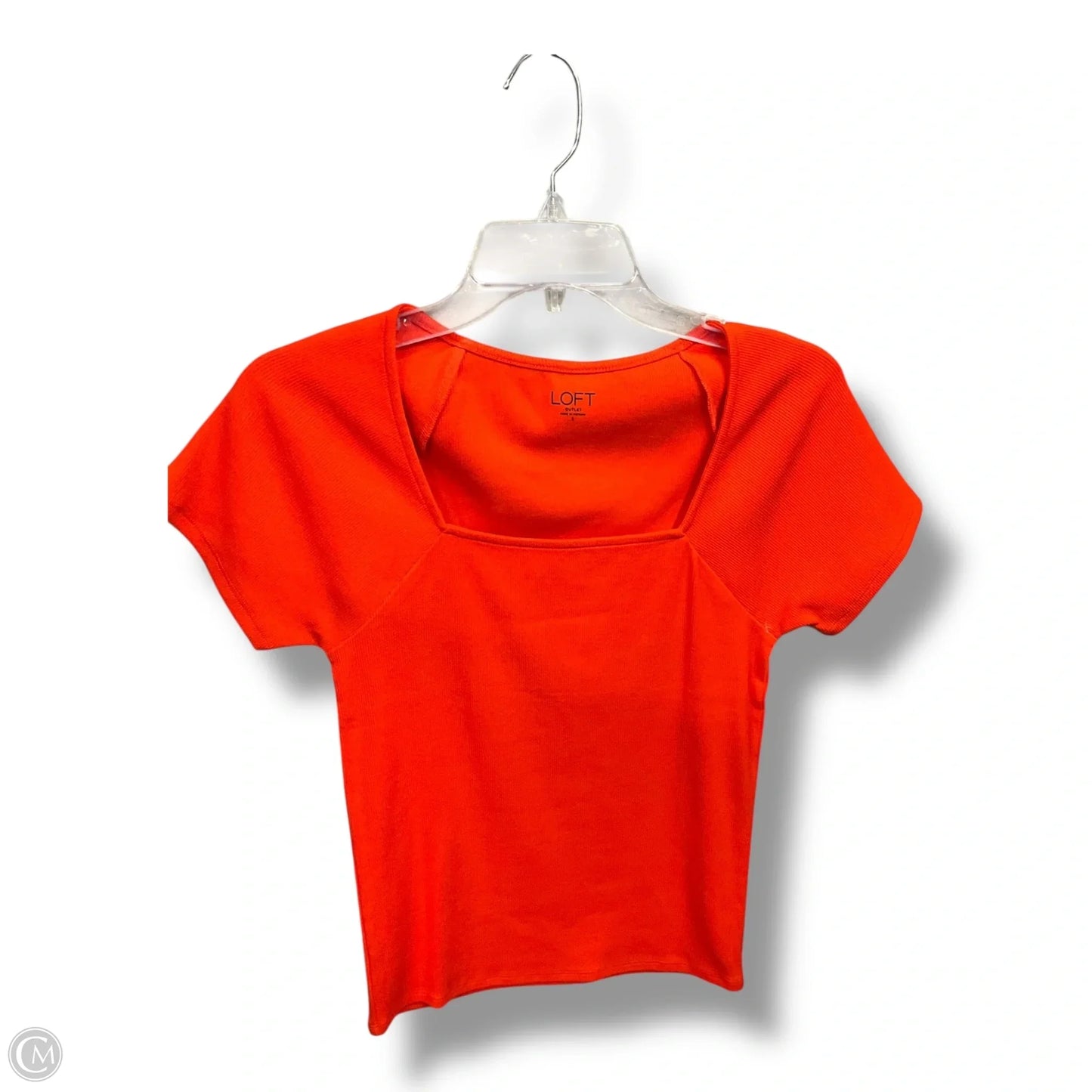 Top Short Sleeve Basic By Loft In Orange, Size: S