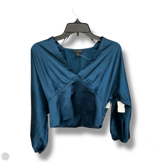 Blouse Long Sleeve By Banana Republic In Blue, Size: S