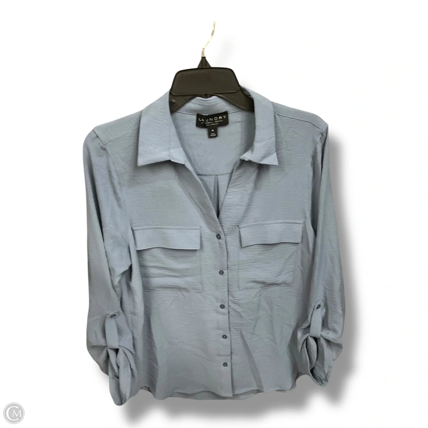 Blouse Long Sleeve By Laundry In Blue, Size: M