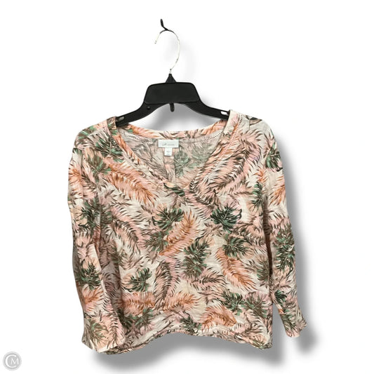 Top Long Sleeve By J. Jill In Floral Print, Size: L