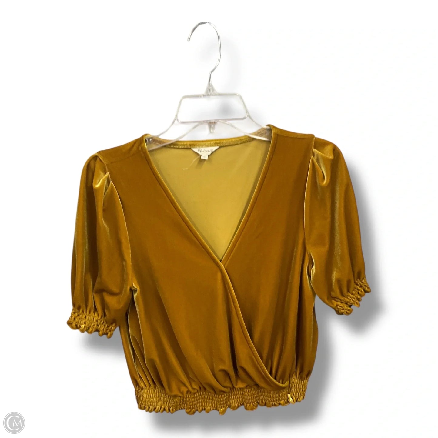 Top Short Sleeve By Madewell In Yellow, Size: S