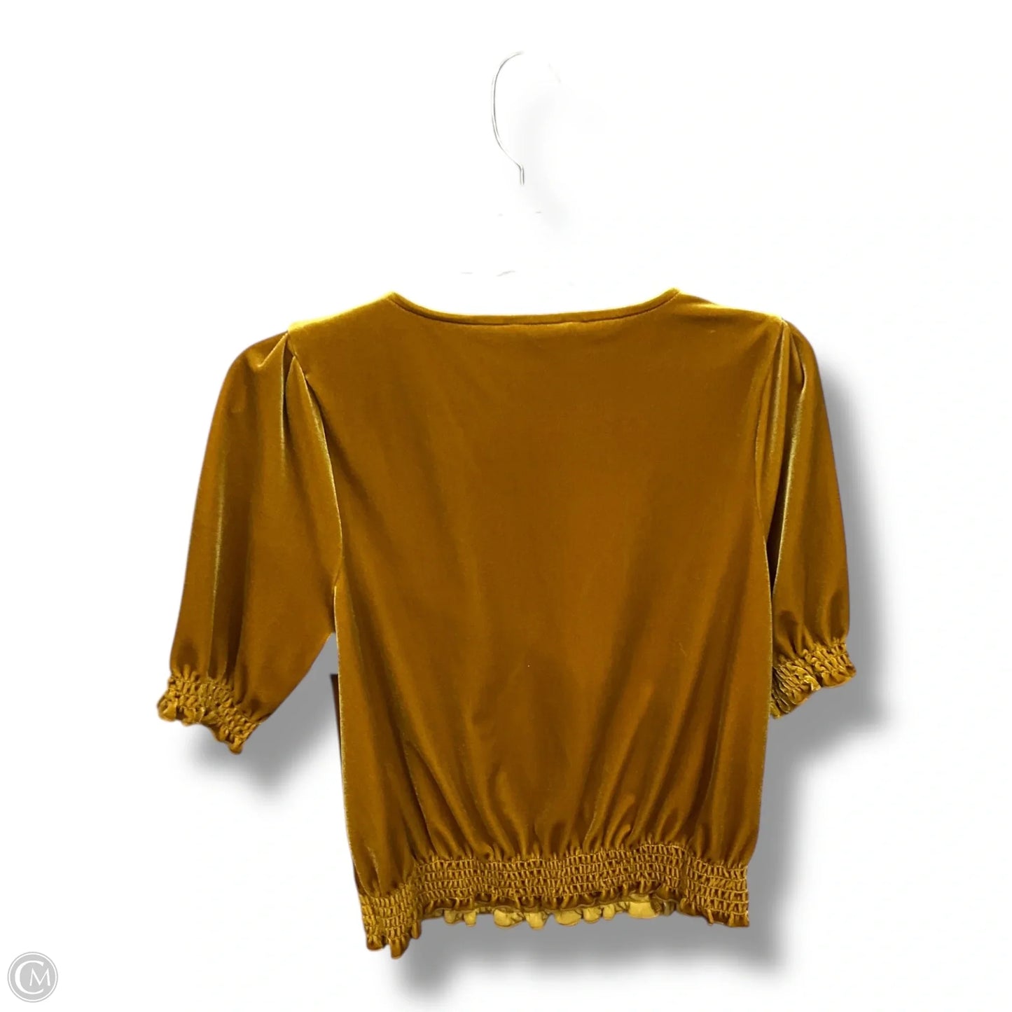 Top Short Sleeve By Madewell In Yellow, Size: S
