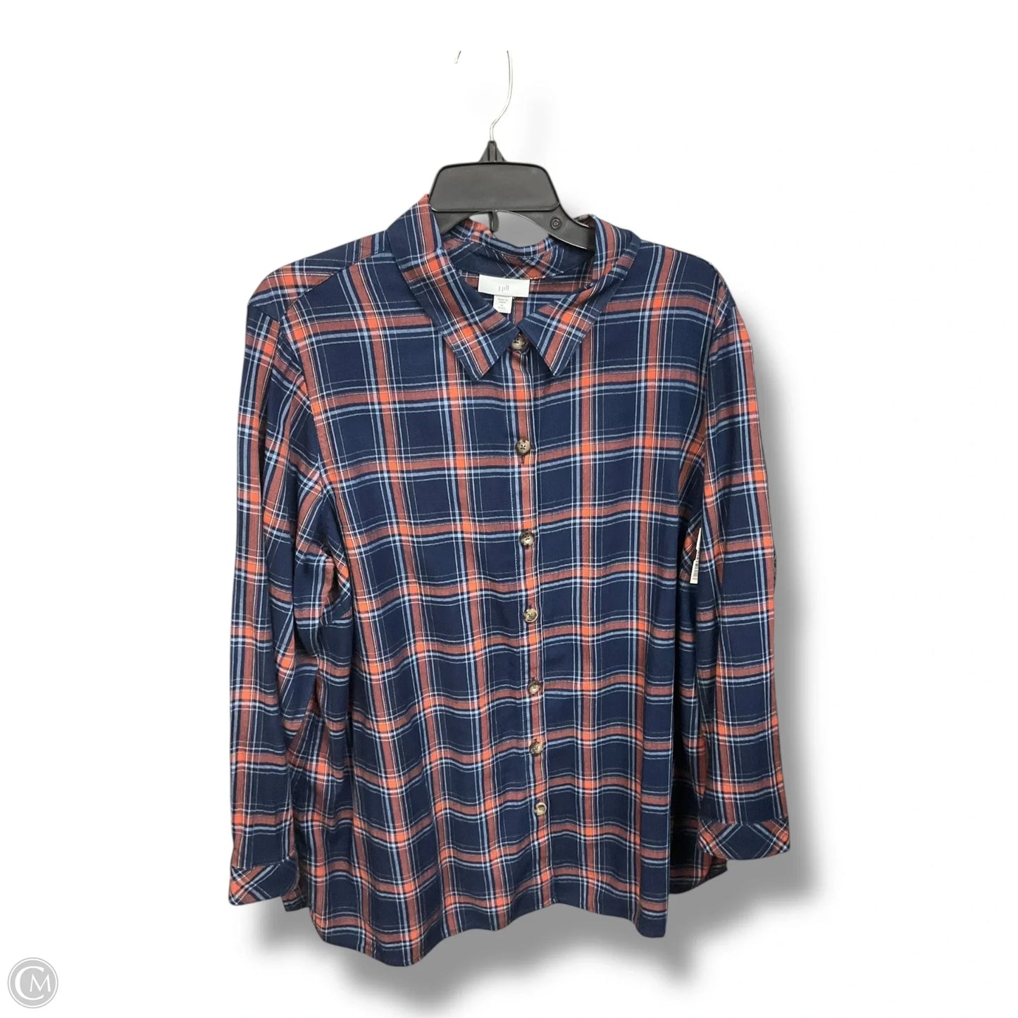 Blouse Long Sleeve By J. Jill In Plaid Pattern, Size: Xlp