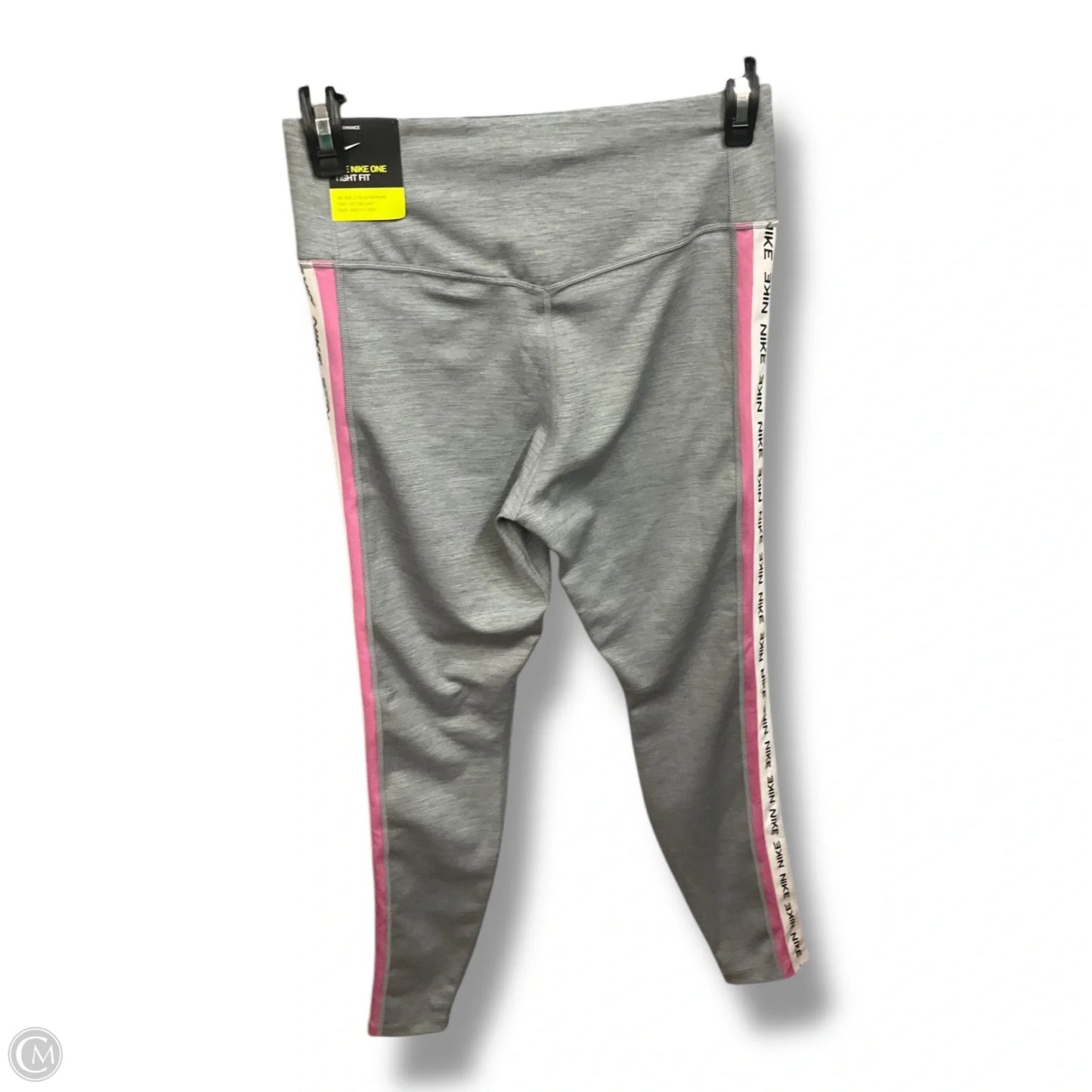 Athletic Leggings By Nike Apparel In Grey & Pink, Size: M