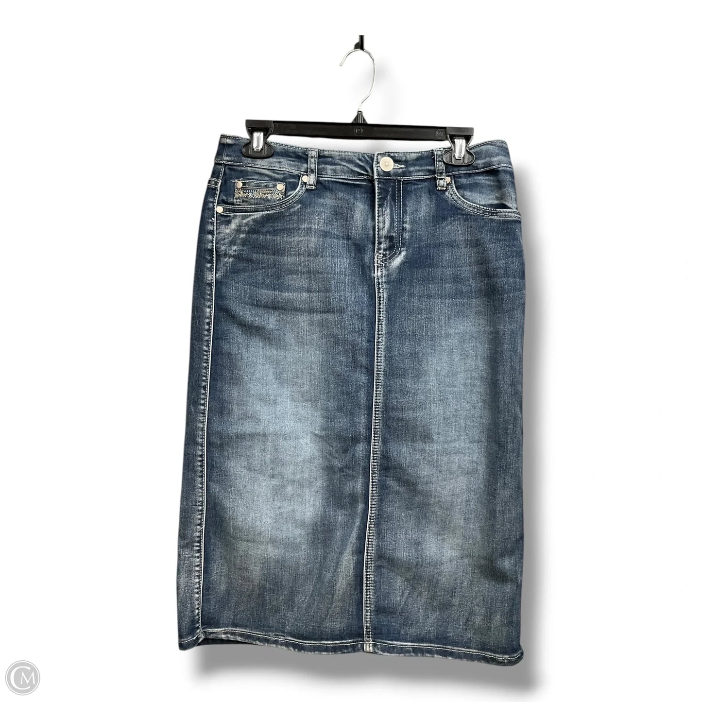 Skirt Midi By Christopher And Banks In Blue Denim, Size: 4