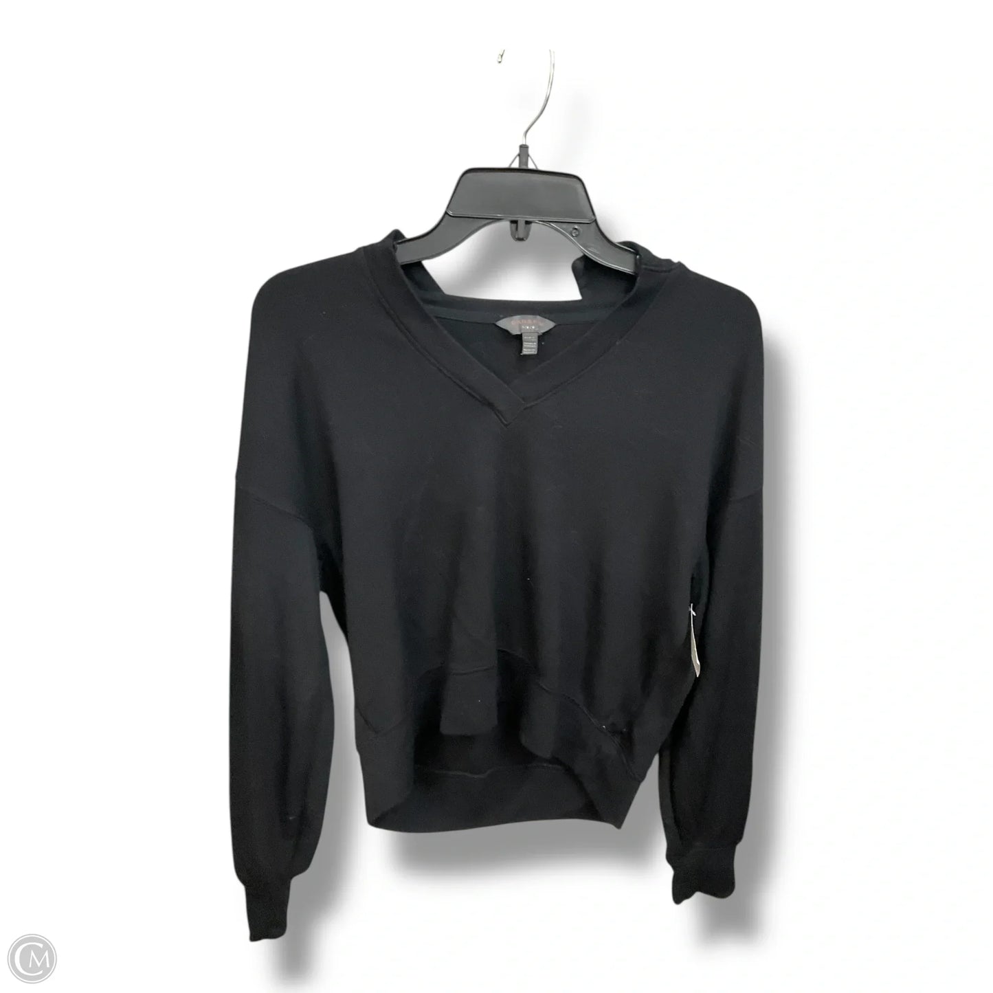 Athletic Top Long Sleeve Collar By Danskin In Black, Size: S