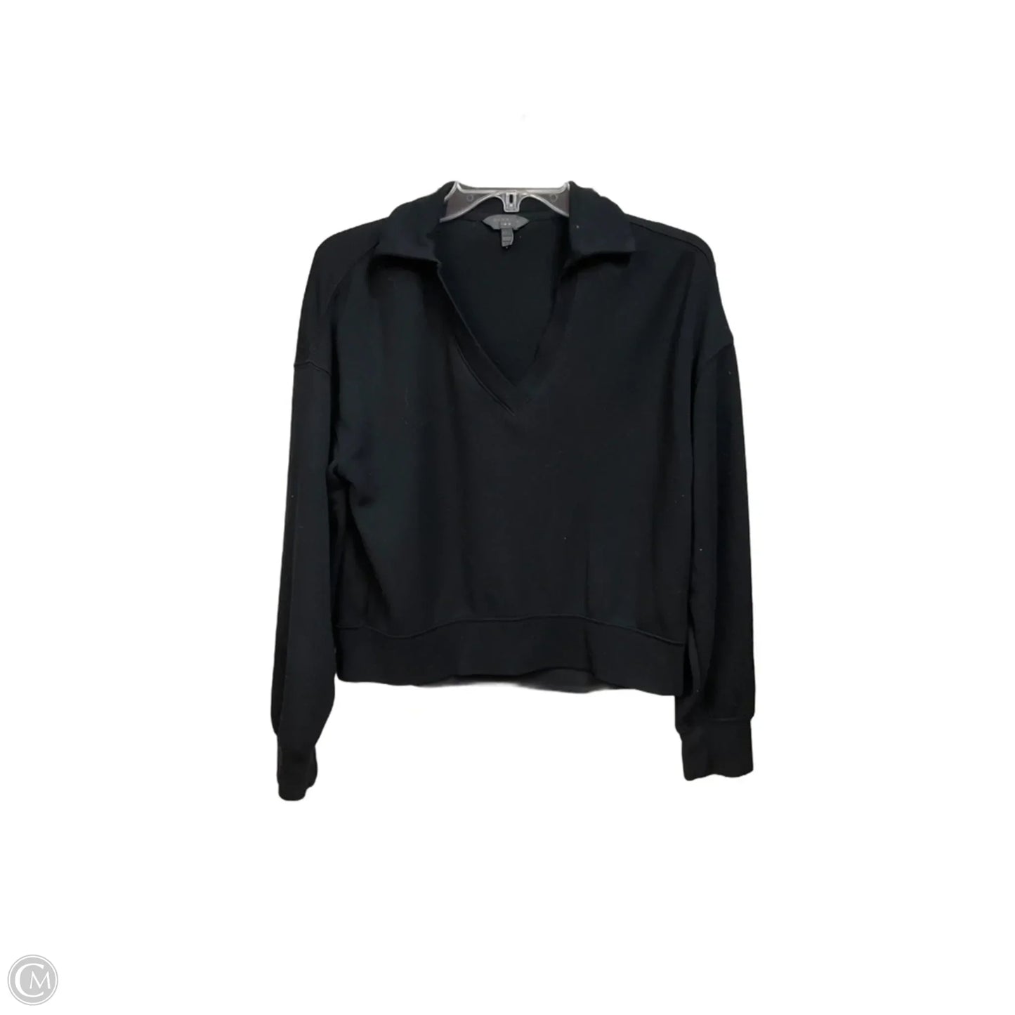 Athletic Top Long Sleeve Collar By Danskin In Black, Size: S