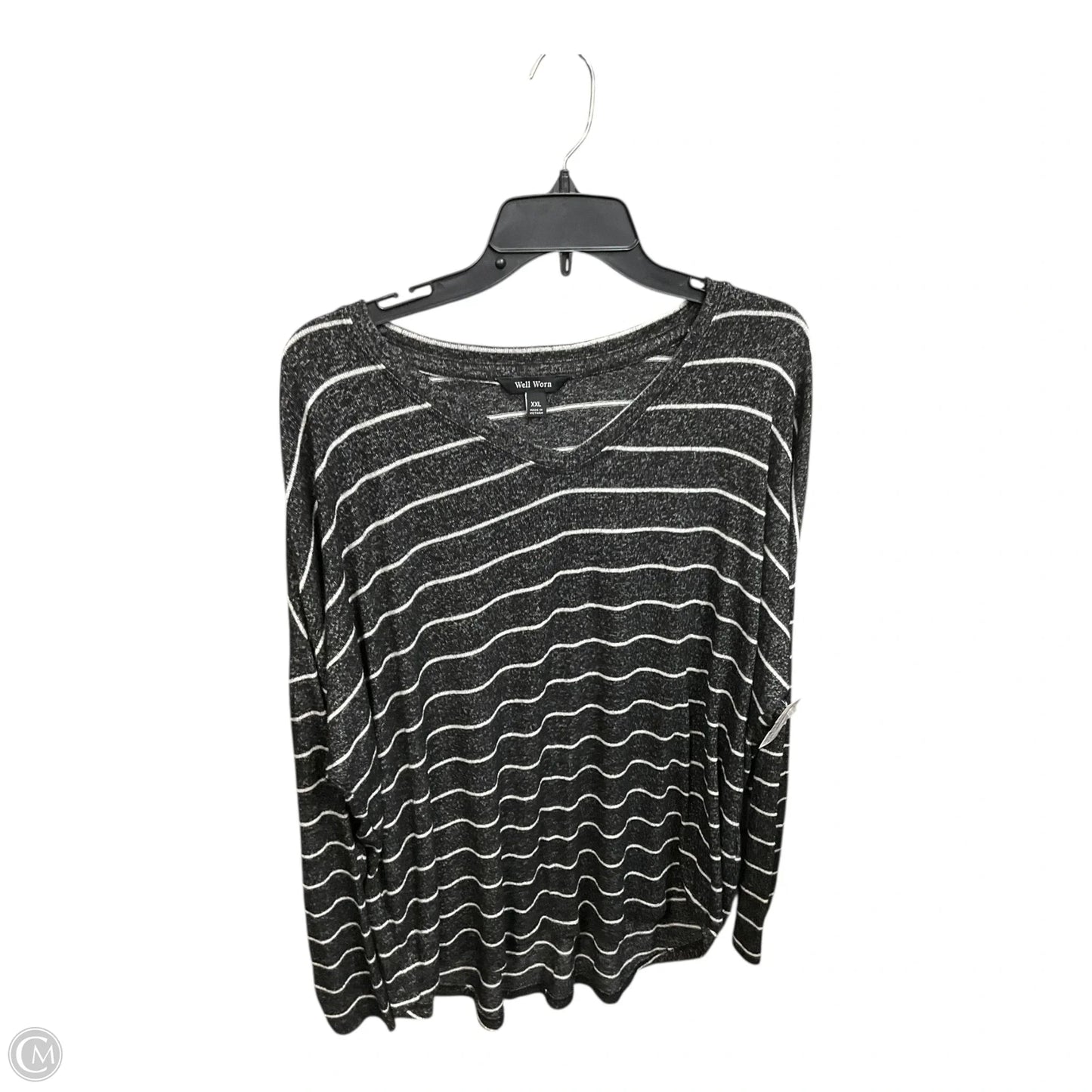Top Long Sleeve Basic By Well Worn In Striped Pattern, Size: Xxl