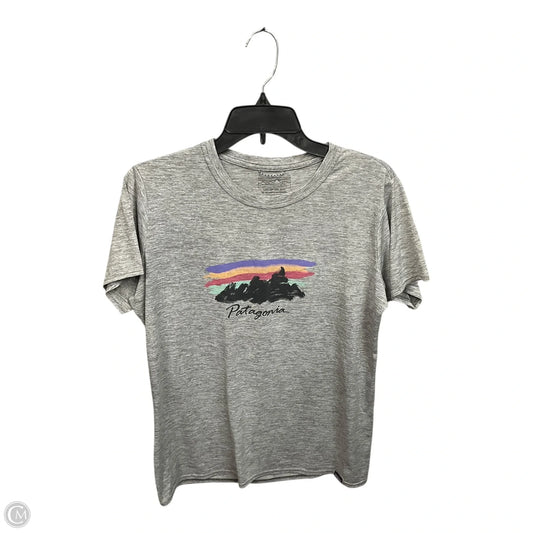 Athletic Top Short Sleeve By Patagonia In Grey, Size: L