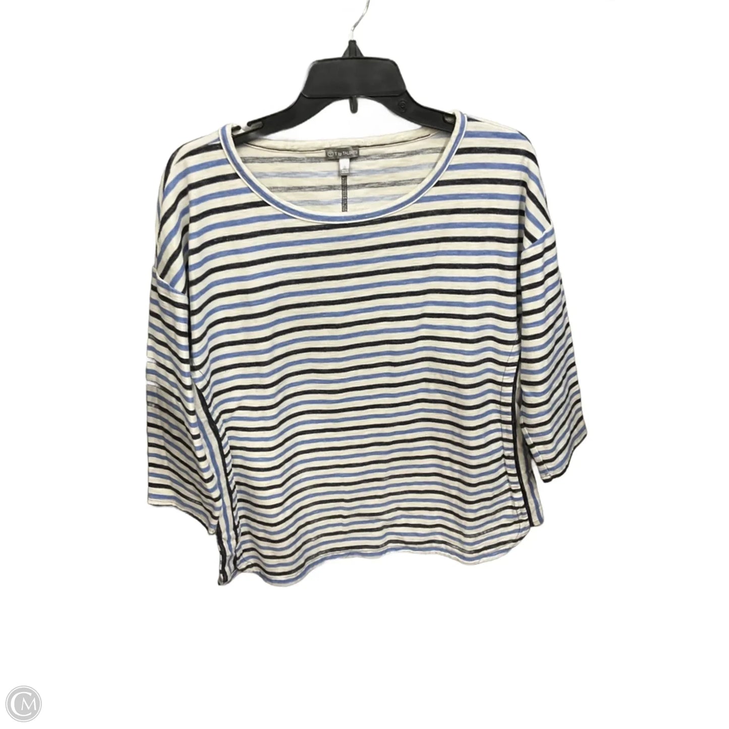 Top 3/4 Sleeve Basic By Talbots In Striped Pattern, Size: L