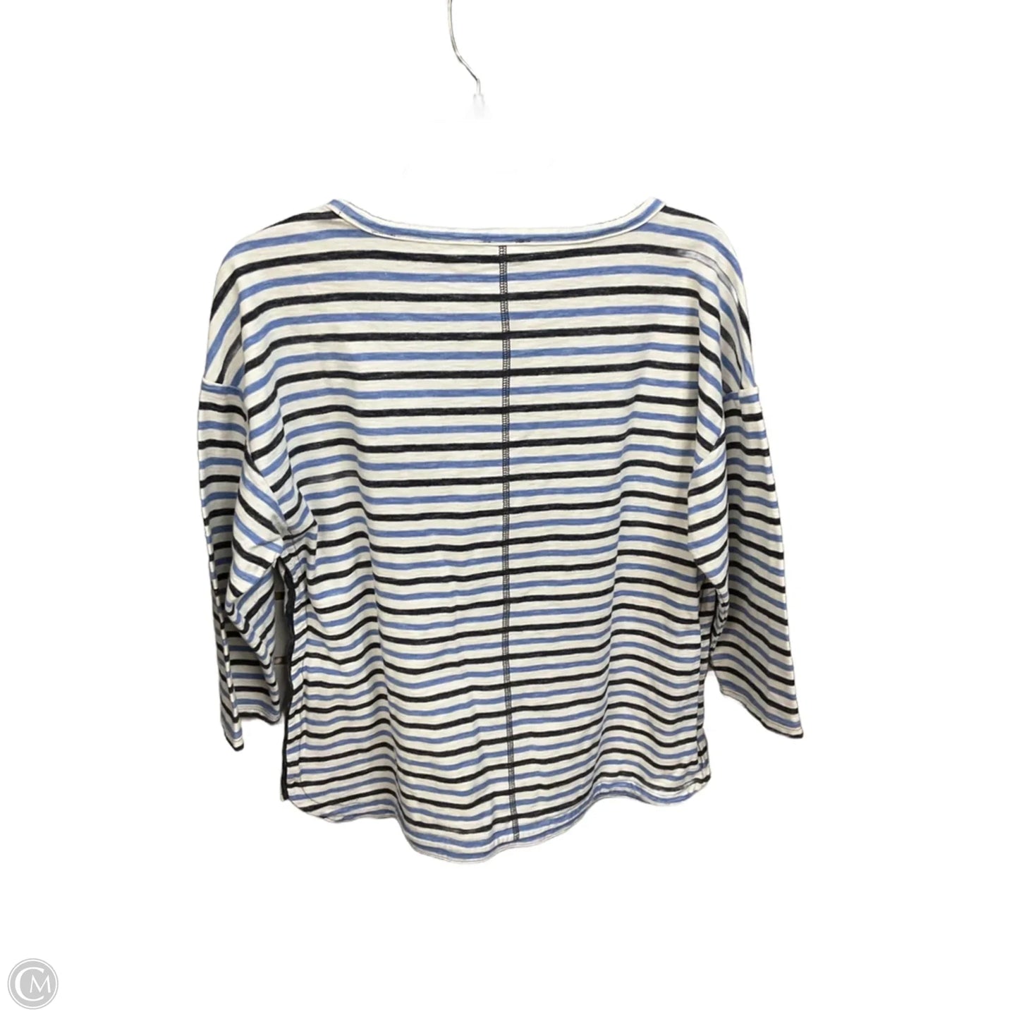 Top 3/4 Sleeve Basic By Talbots In Striped Pattern, Size: L