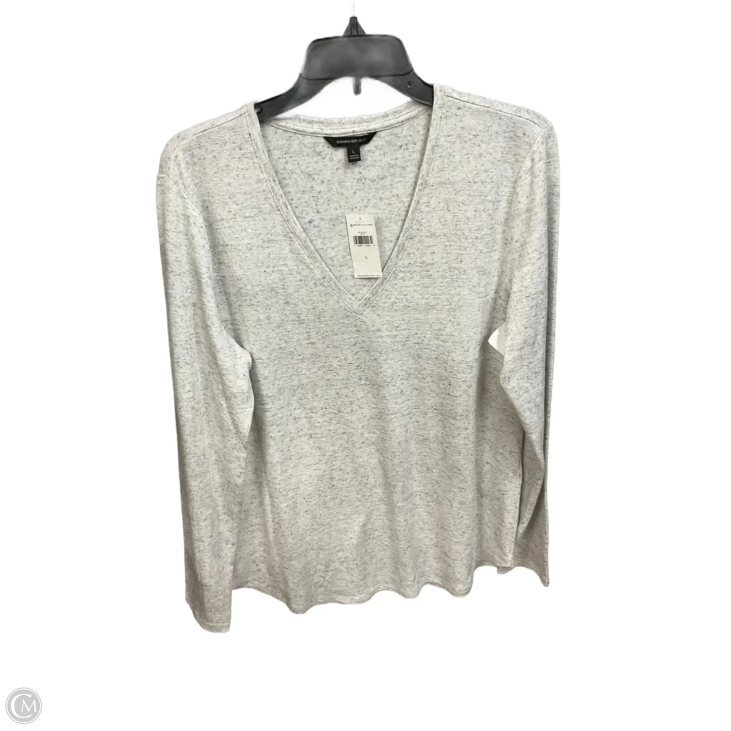 Top Long Sleeve Basic By Banana Republic In Grey, Size: L
