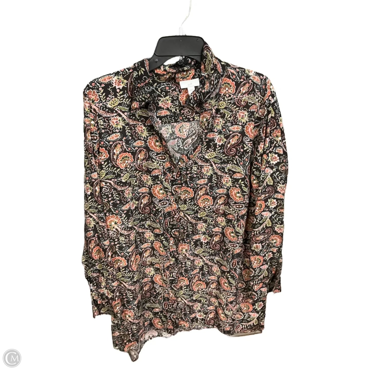 Blouse Long Sleeve By J. Jill In Floral Print, Size: L