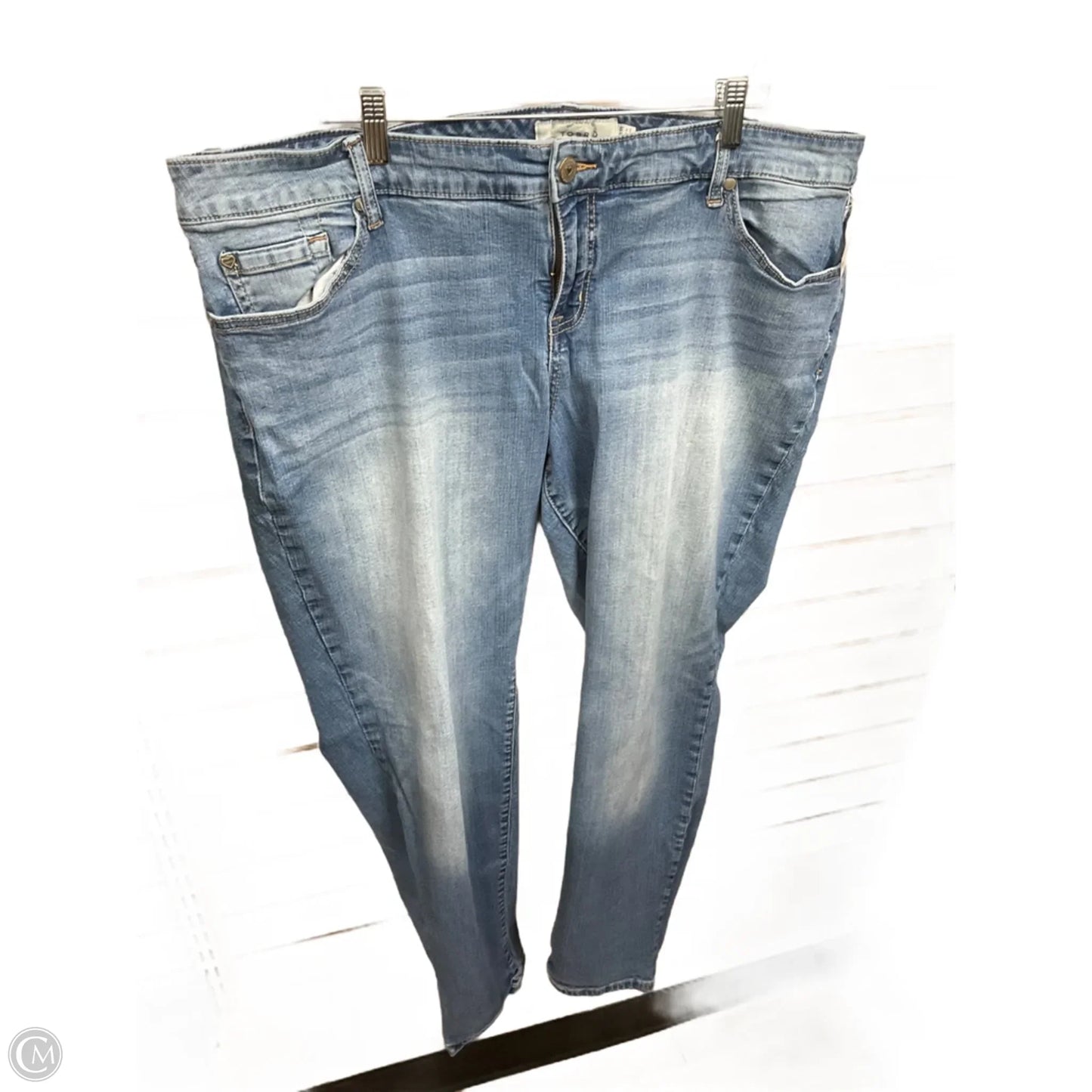 Jeans Straight By Torrid In Blue Denim, Size: 22