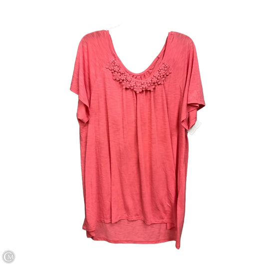 Top Short Sleeve Basic By Just My Size In Coral, Size: 4x