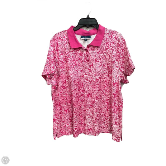 Top Short Sleeve By Karen Scott In Pink, Size: Xxl