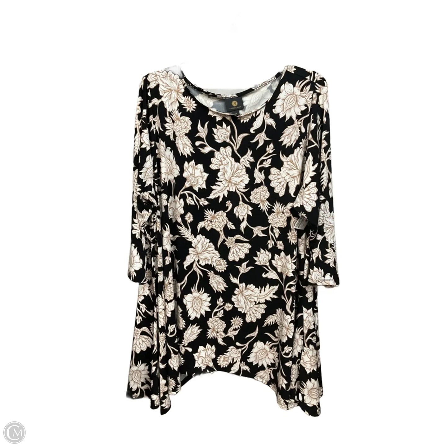 Top 3/4 Sleeve By Jm Collections In Floral Print, Size: 2x