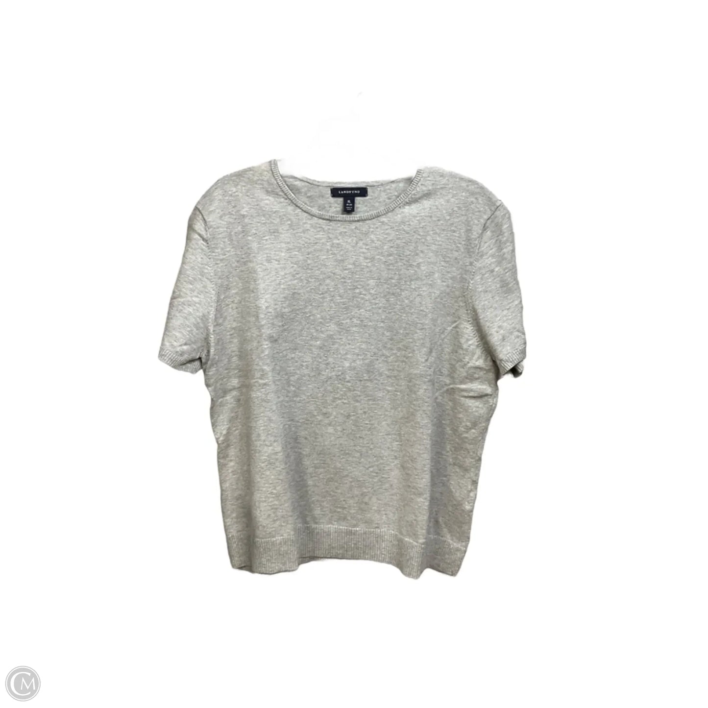 Top Short Sleeve Basic By Lands End In Ivory, Size: Xl