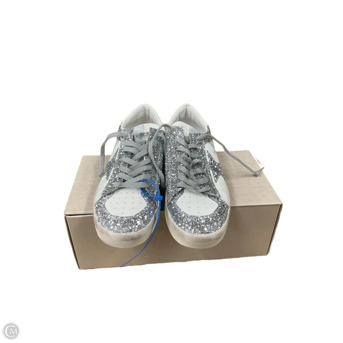 Shoes Luxury Designer By Golden Goose In Silver, Size: 9
