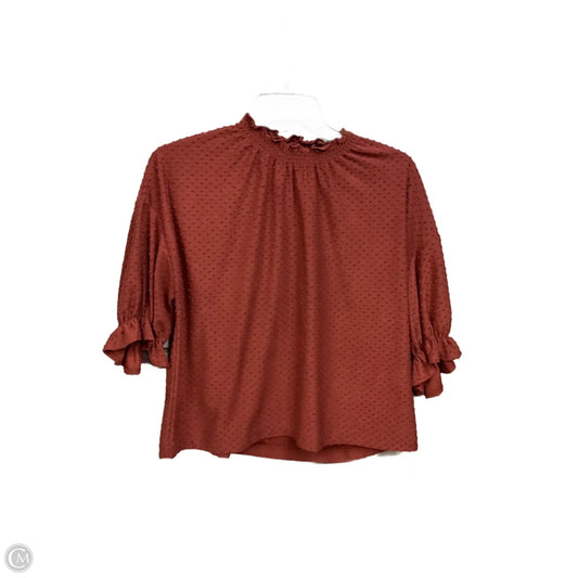 Top 3/4 Sleeve By Madewell In Red, Size: M