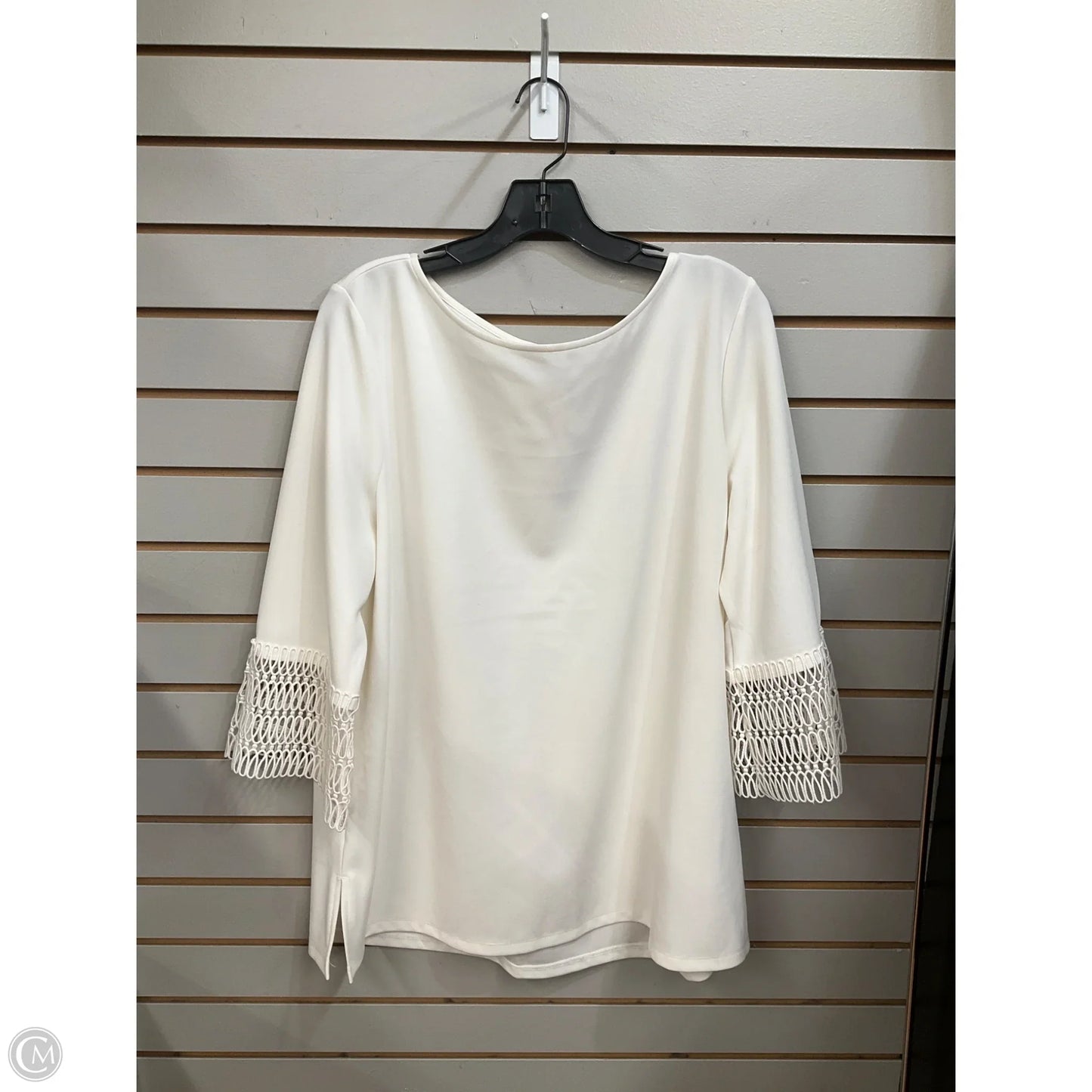 Top 3/4 Sleeve By Ann Taylor In White, Size: Xl