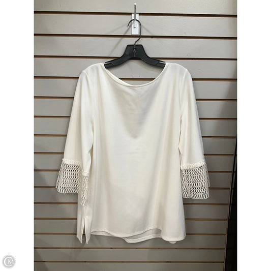 Top 3/4 Sleeve By Ann Taylor In White, Size: Xl