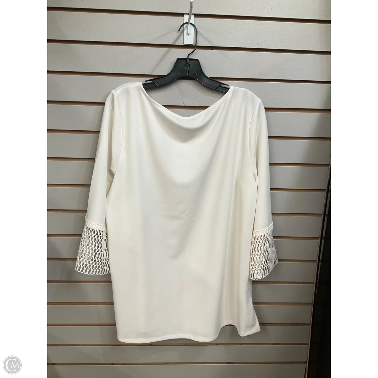 Top 3/4 Sleeve By Ann Taylor In White, Size: Xl