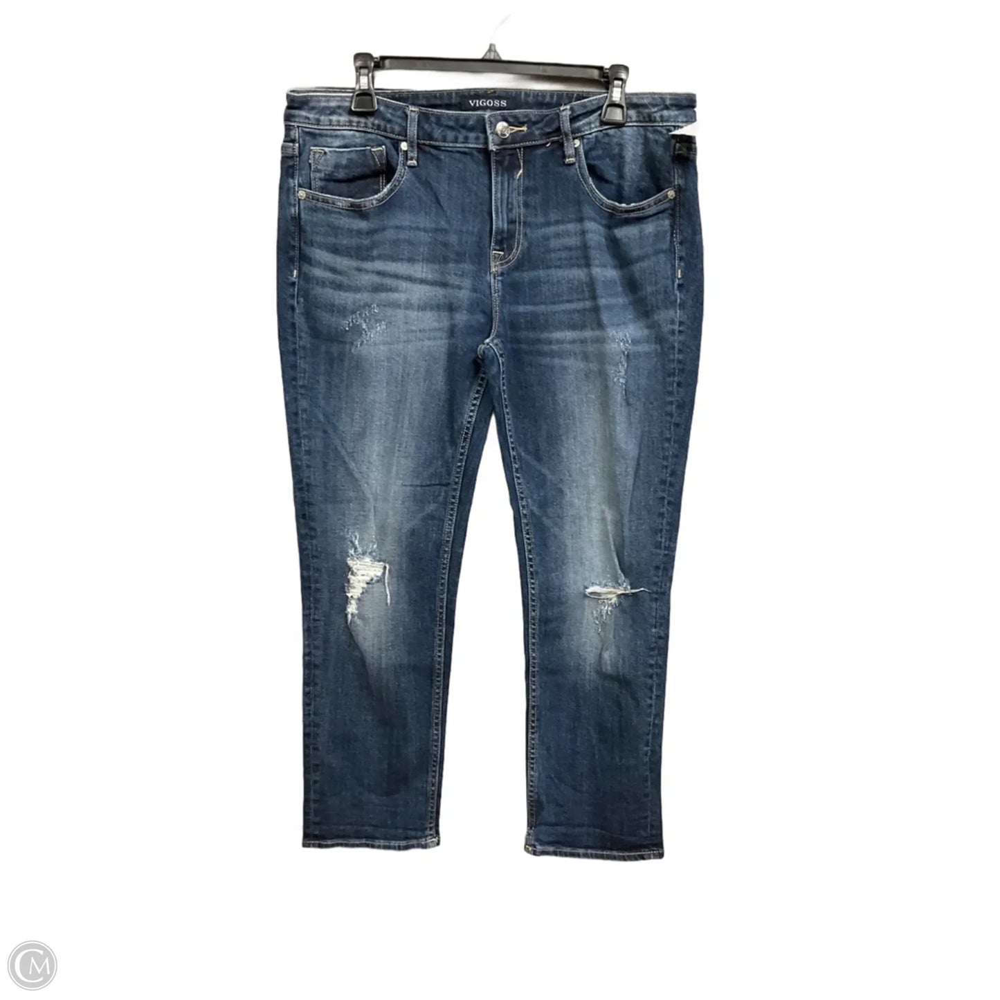 Jeans Straight By Vigoss In Blue Denim, Size: 12
