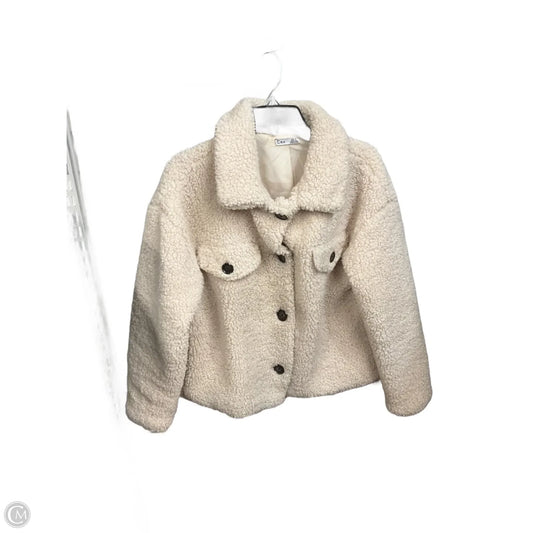 Jacket Faux Fur & Sherpa By Dex In Cream, Size: M