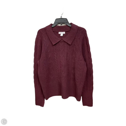 Sweater By Liz Claiborne In Maroon, Size: L