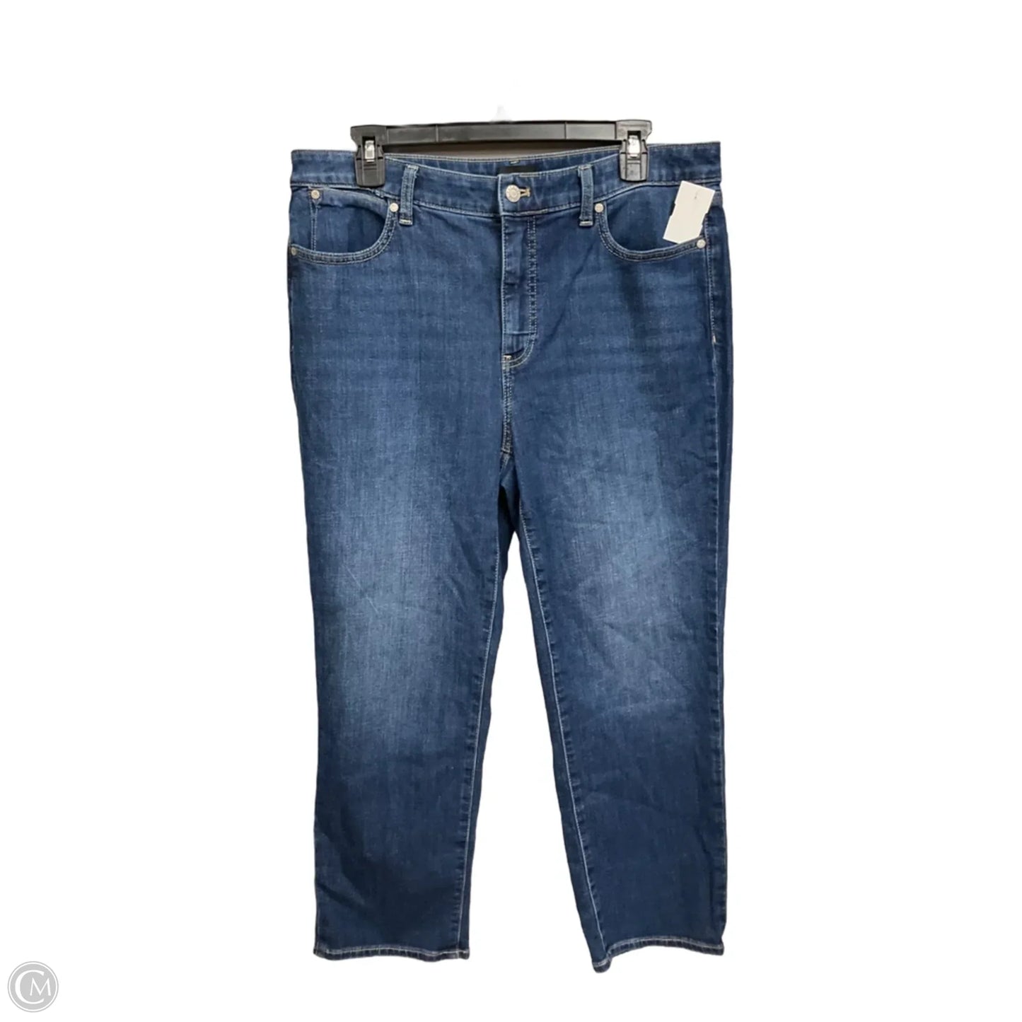 Jeans Straight By Talbots In Blue Denim, Size: 12