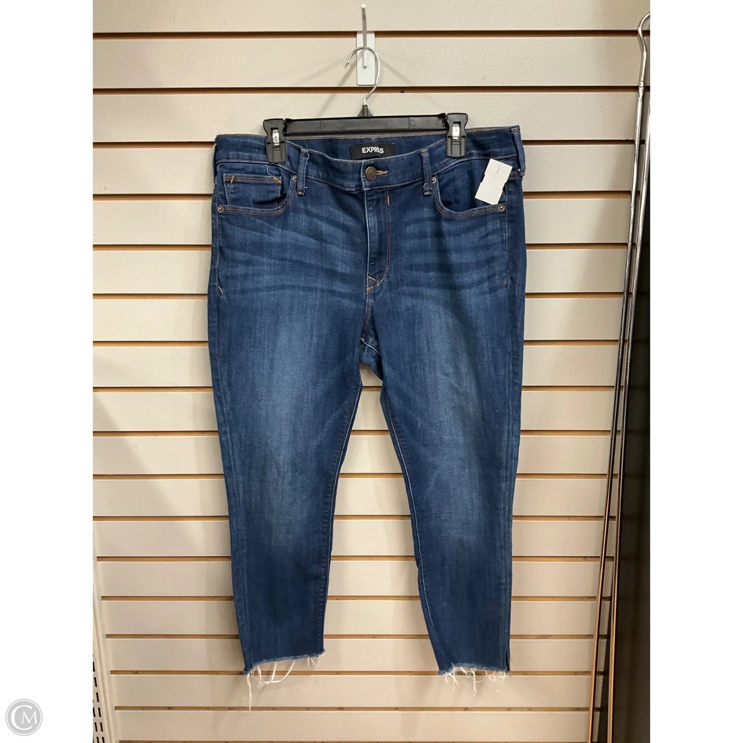 Jeans Skinny By Express In Blue Denim, Size: 14