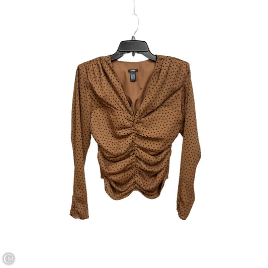 Top Long Sleeve By Express In Polkadot Pattern, Size: S