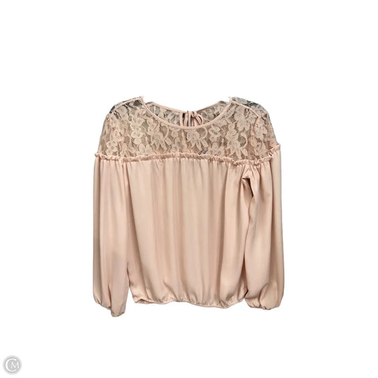 Blouse Long Sleeve By Soho Apparel In Peach, Size: Xs