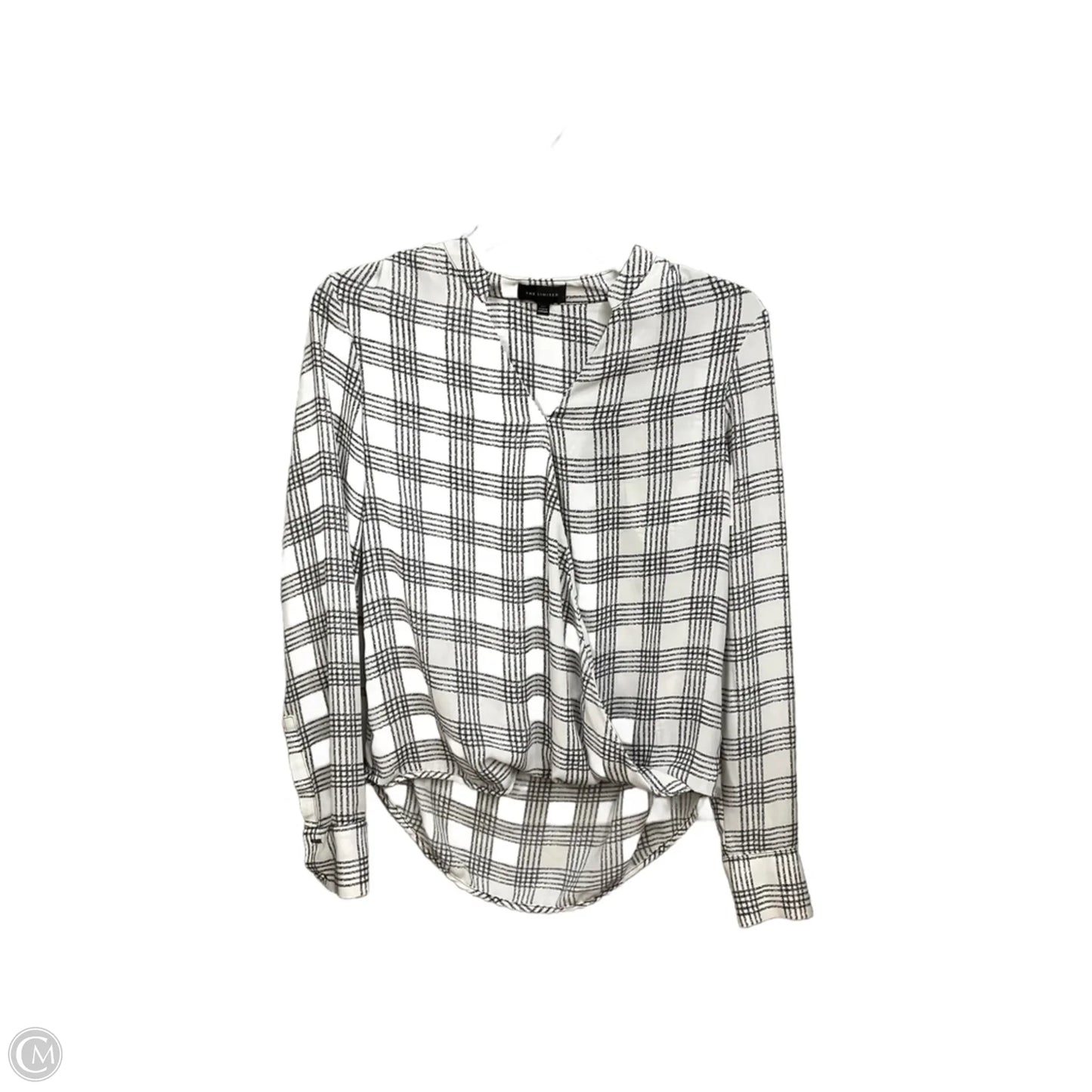 Blouse Long Sleeve By Limited In Plaid Pattern, Size: Xs