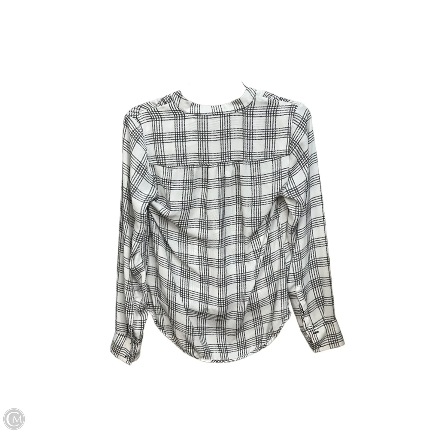 Blouse Long Sleeve By Limited In Plaid Pattern, Size: Xs