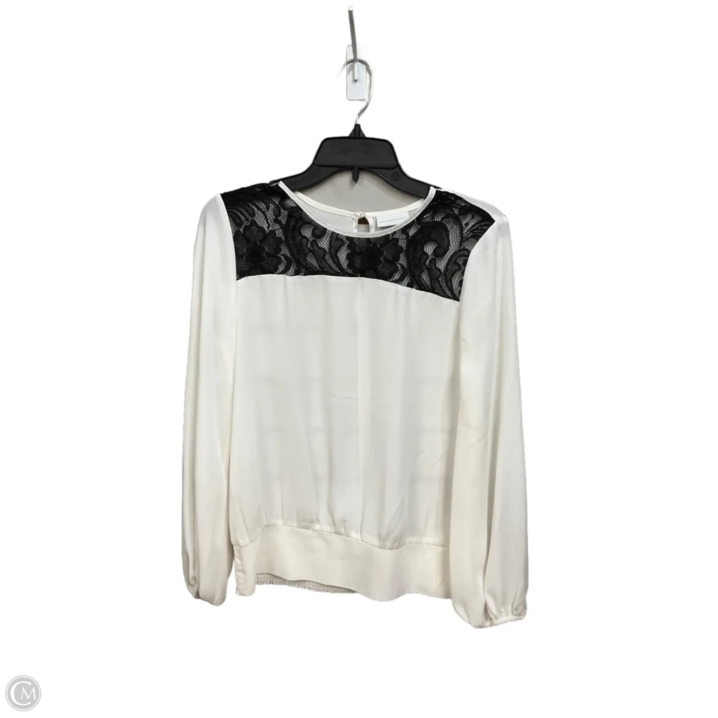 Blouse Long Sleeve By New York And Co In Black & White, Size: Xs