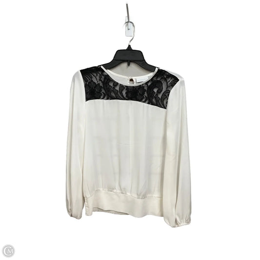 Blouse Long Sleeve By New York And Co In Black & White, Size: Xs