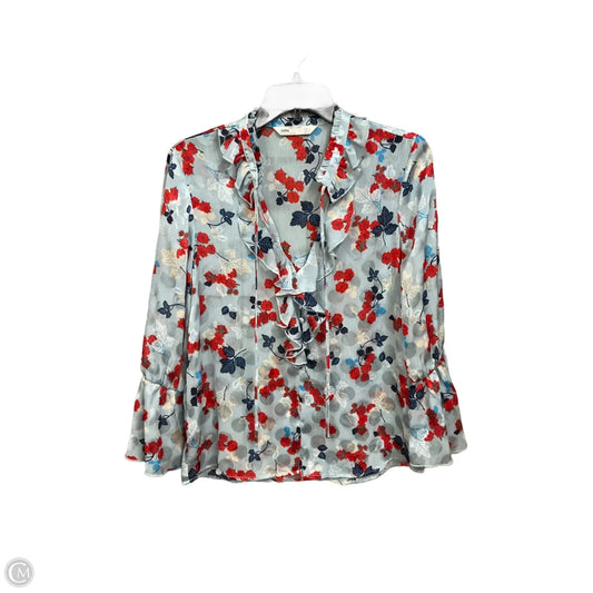 Blouse Long Sleeve By Zara In Floral Print, Size: S