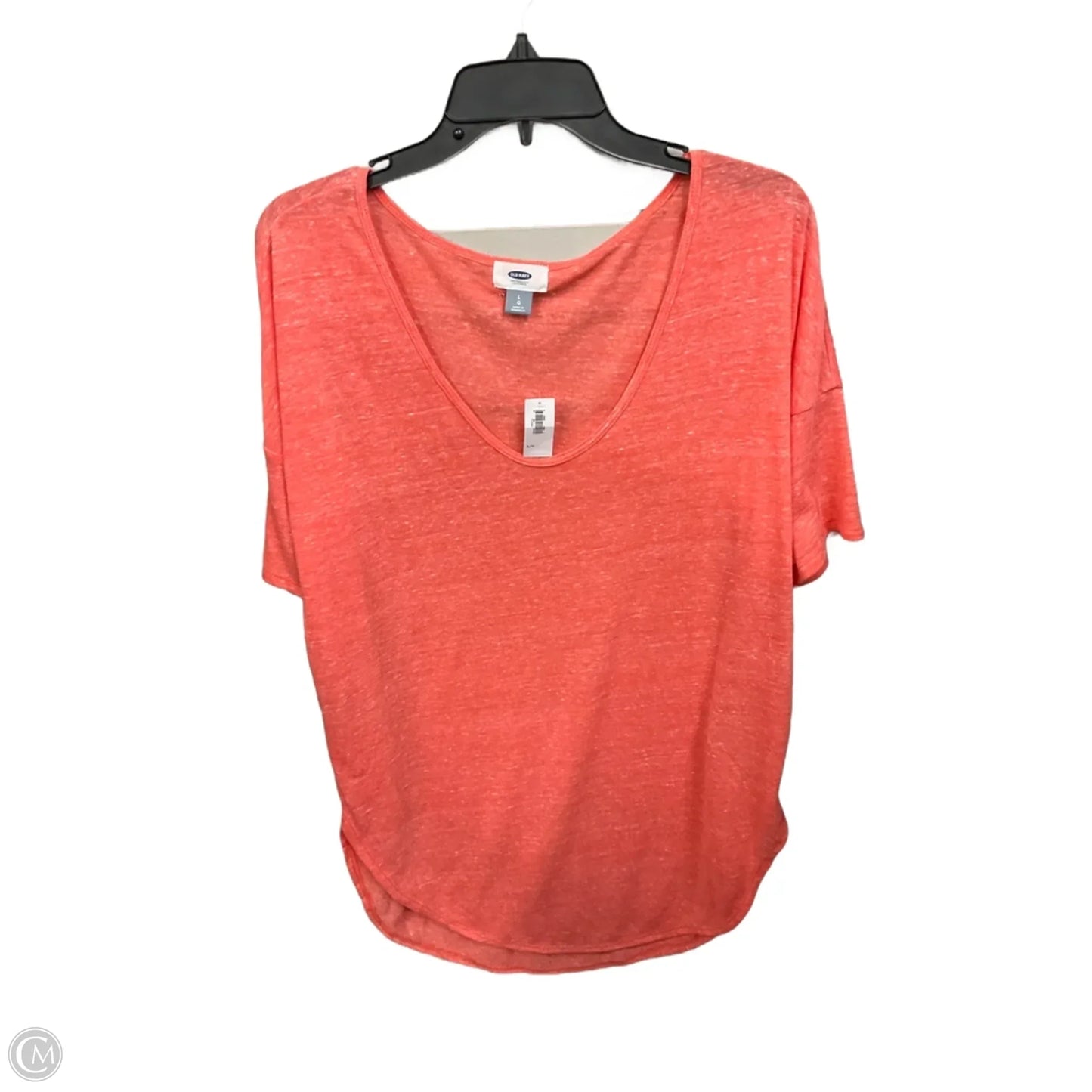 Top Short Sleeve Basic By Old Navy In Coral, Size: L